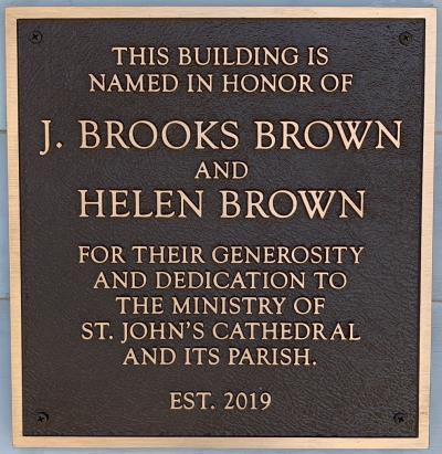bronze plaque for a church building dedication